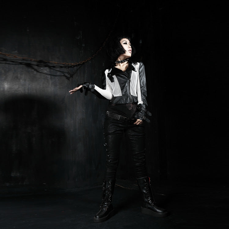 Top Sale Rivet Side Decorated K-136 Push Up Jean Punk Pants