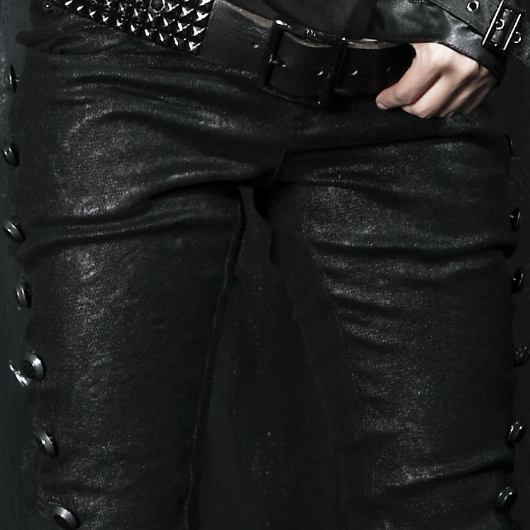 Top Sale Rivet Side Decorated K-136 Push Up Jean Punk Pants