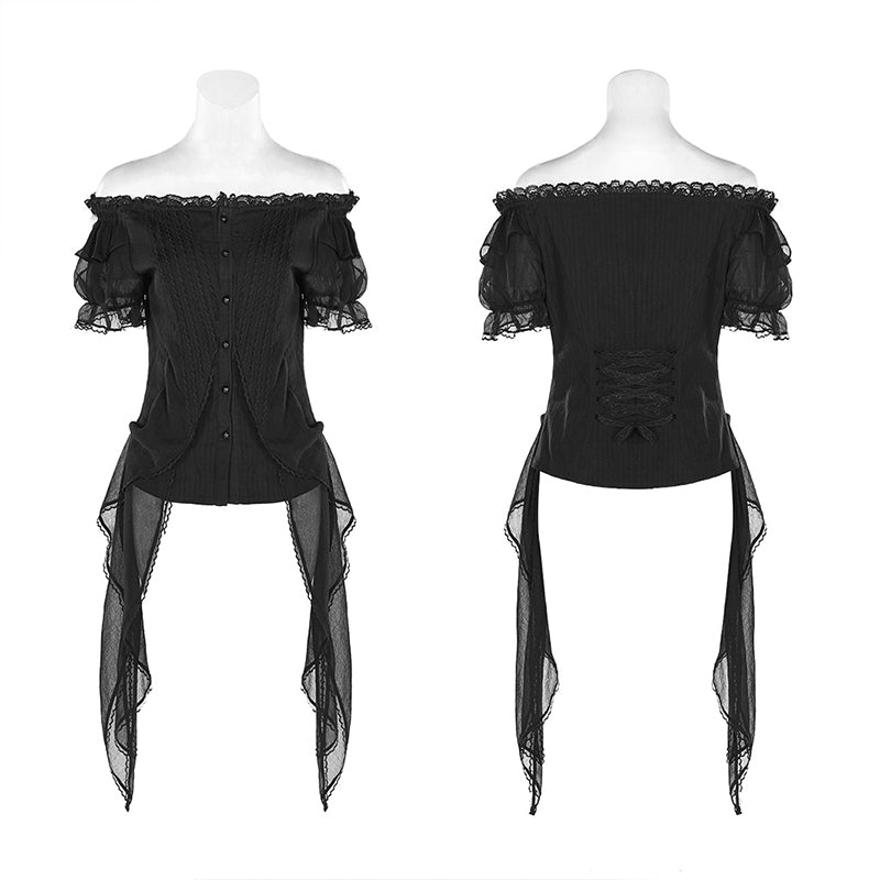 WLY-095 Lolita Broken-winged black Angel Short Sleeve Shirt