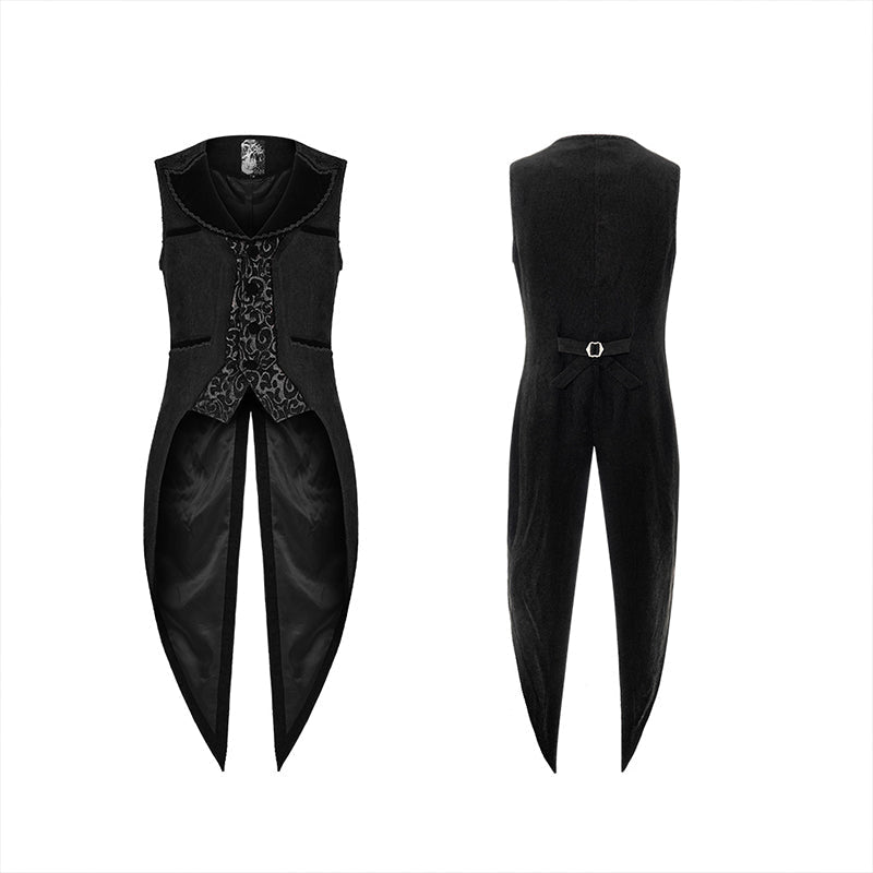 WY-1248MJM Gothic gorgeous swallowtail mid-length vest