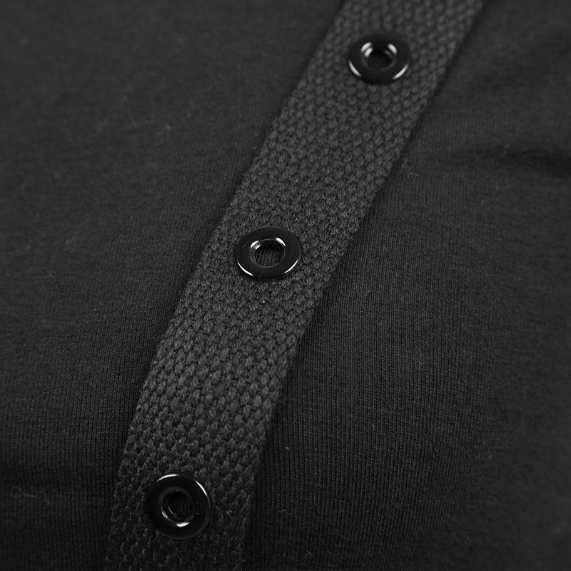T-339 black Cotton With Separable Sleeve Punk Shirts