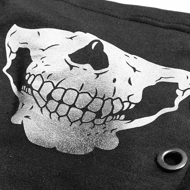 T-439 Casual Style Fancy Cotton High-necked Punk Shirts With Printing Pattern