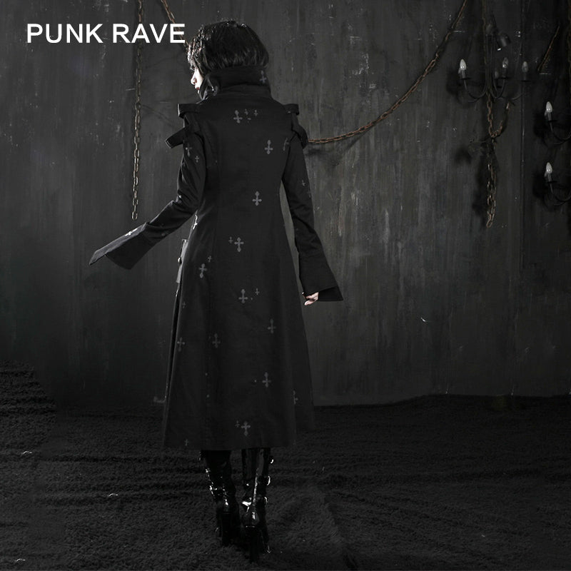 Y-209 Winter Ankle Length Long Gothic Trench Coats With High Neck