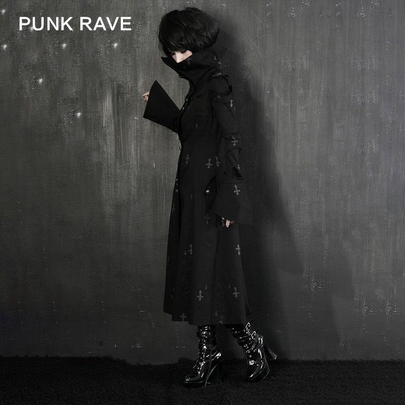 Y-209 Winter Ankle Length Long Gothic Trench Coats With High Neck