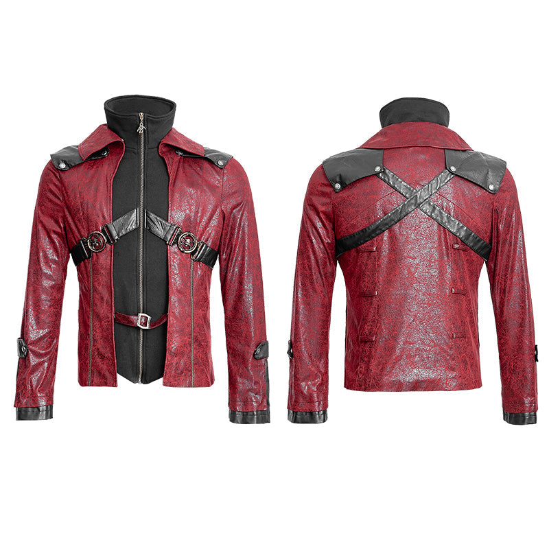 Y-254 Fashion Chinchilla Leather Punk Coat