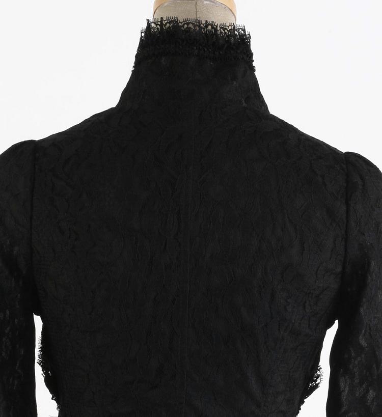 Y-357 Lace Embroidered Skinny High Collar Short Gothic Jackets