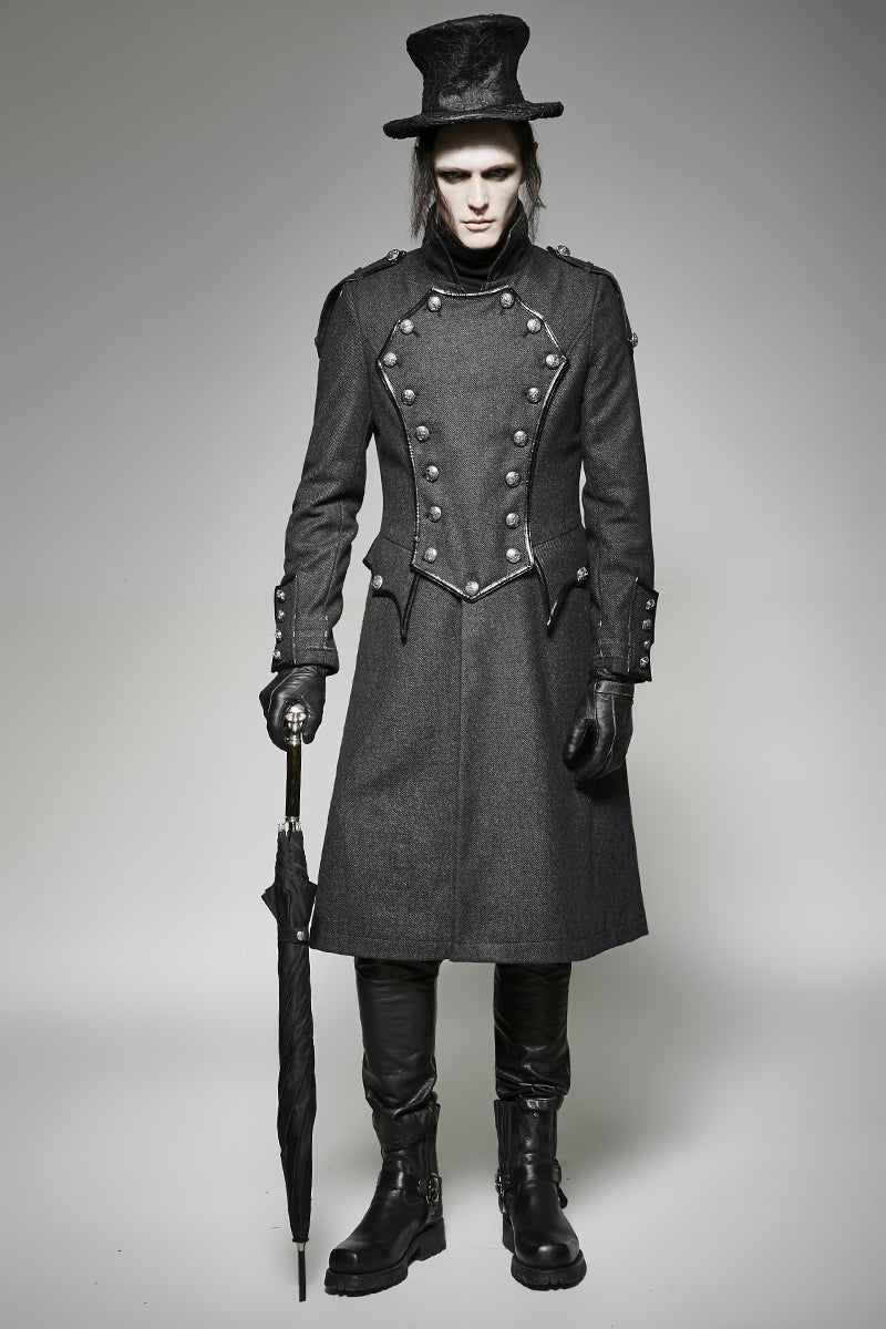 Y-704 Vintage Long Gothic Trench Coats For Men