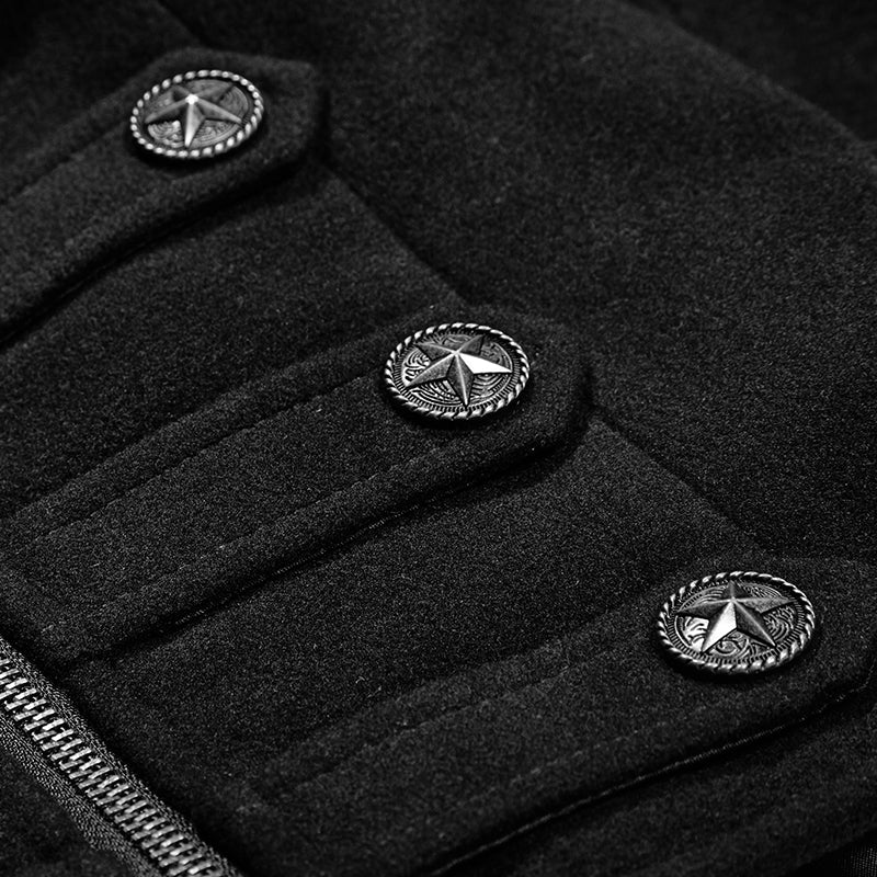 Y-712 Military Leather Long Gothic Trench Coats Double-breasted