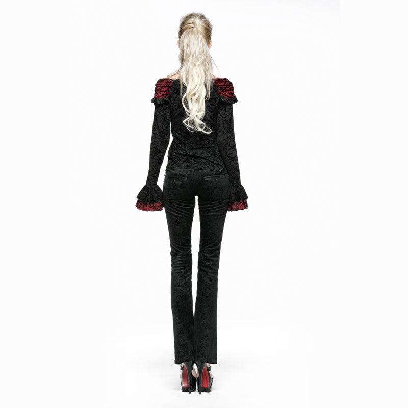 K-201 Retro Fashion black Long Slim Boot Cut Punk Pants