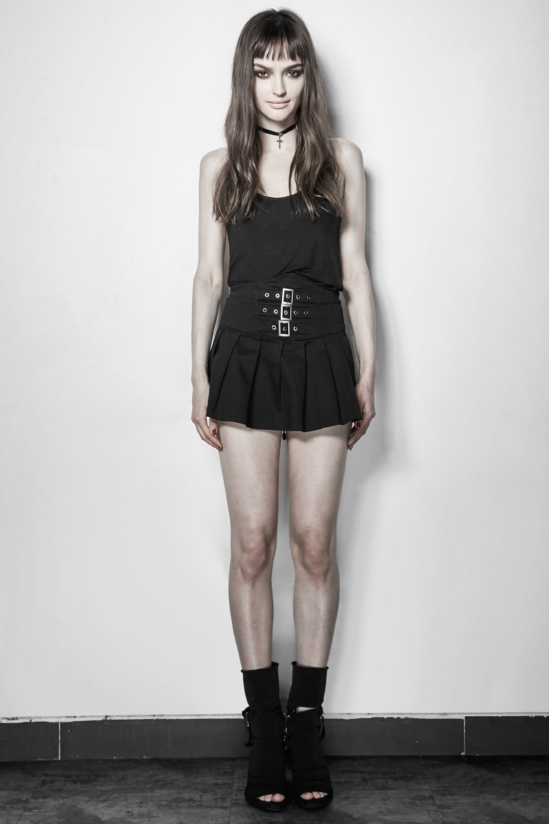 PT-110 black Custom Camisole Punk Vest With Bare Back