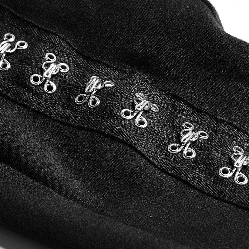K-276 Super Slim Split Metal Buckle Decoration Split Tights Punk Pants