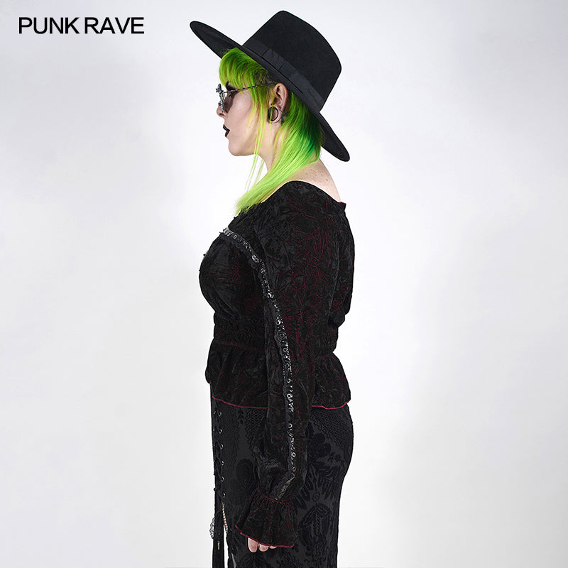 DT-675TCF Punk horizontal collar T-shirt