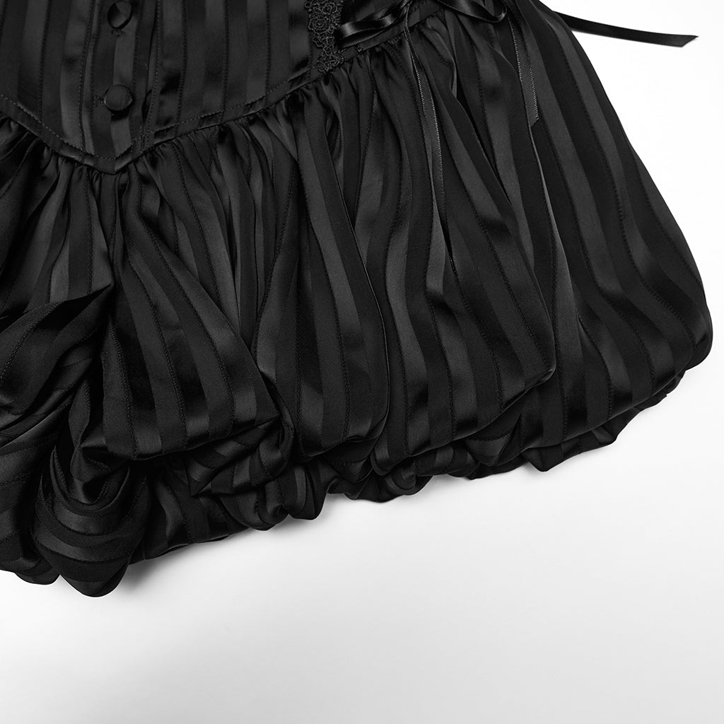 Goth striped pumpkin shorts OK-786