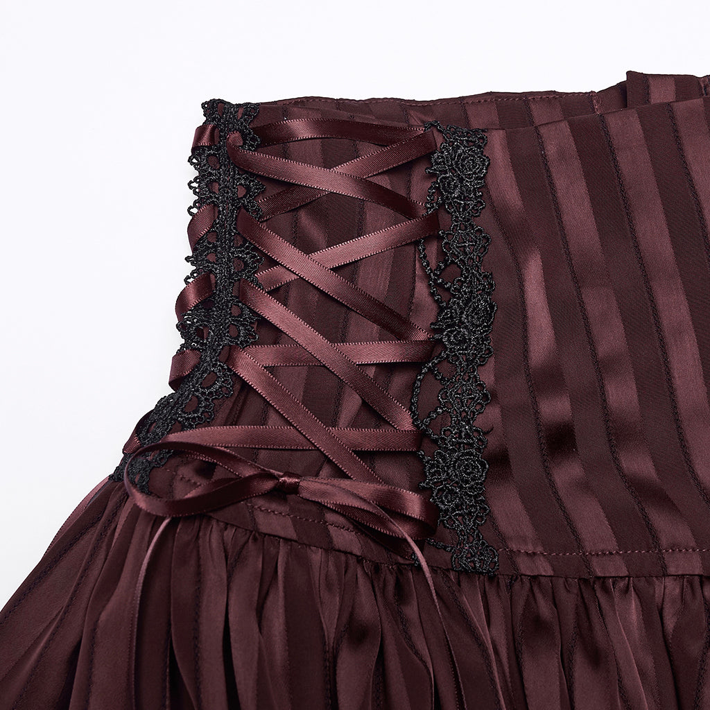 Goth striped pumpkin shorts OK-786