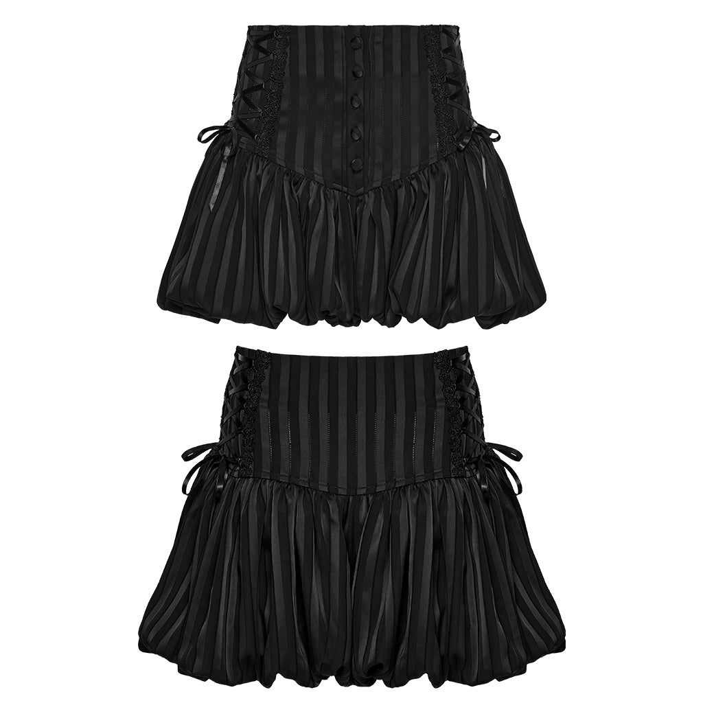 Goth striped pumpkin shorts OK-786