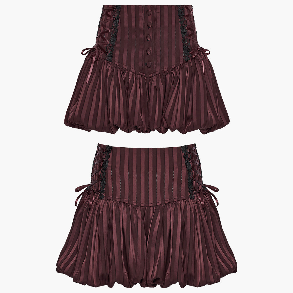 Goth striped pumpkin shorts OK-786