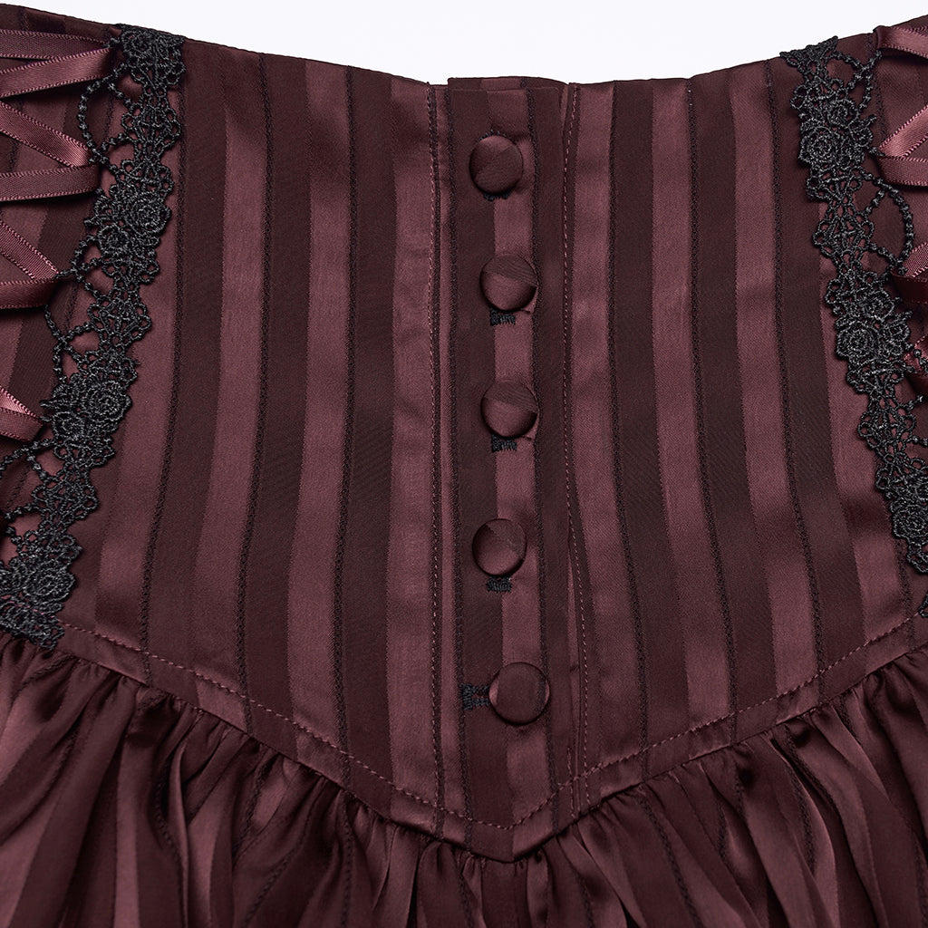 Goth striped pumpkin shorts OK-786