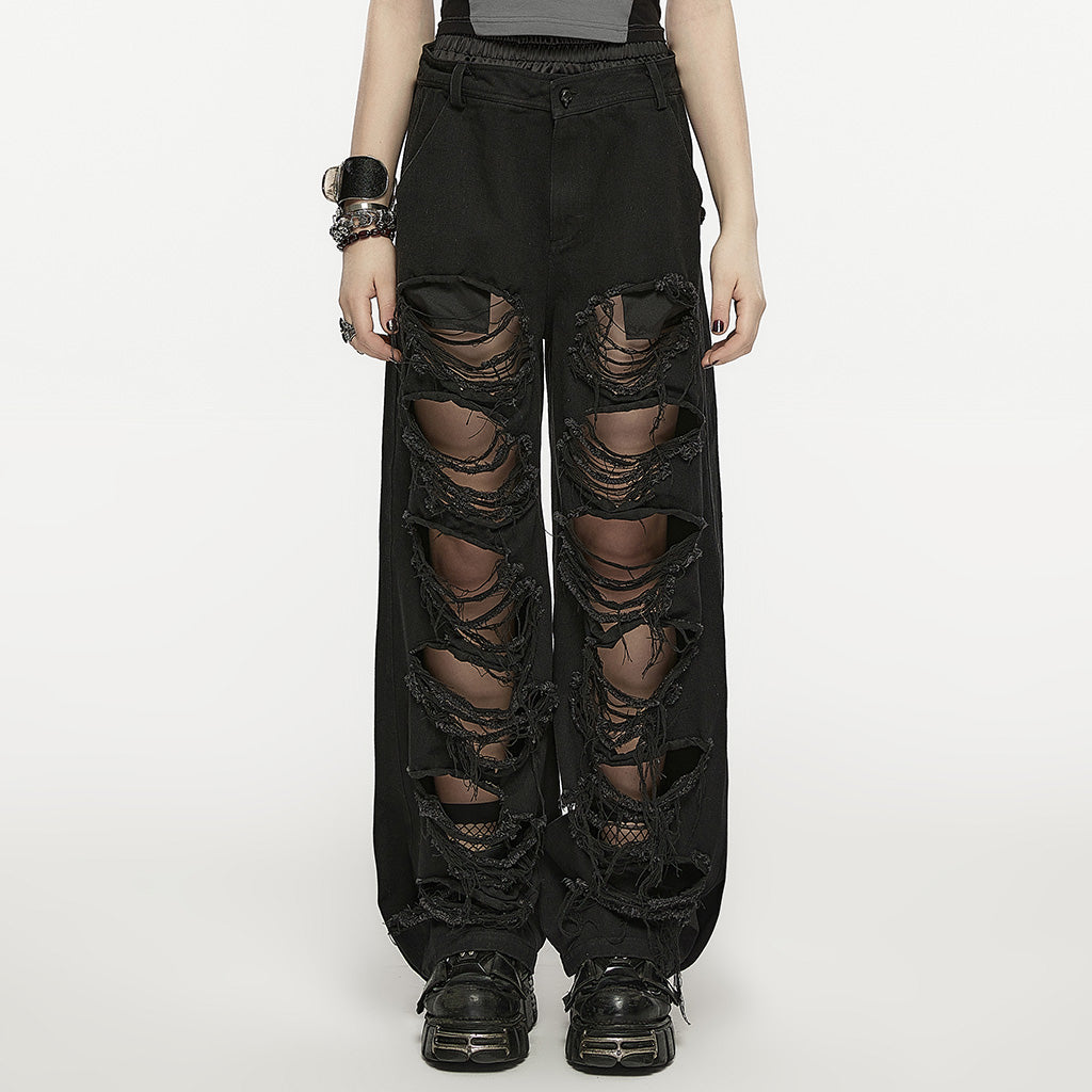 Elastic waist denim hip-hop pants OPK-517DQF - Punk Rave Original Designer Clothing