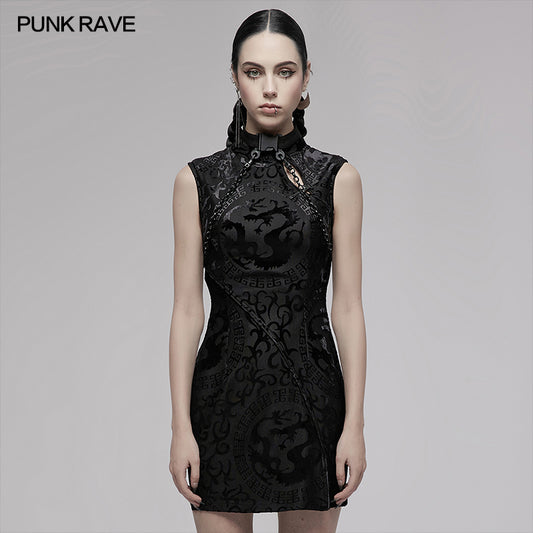 Chinese style A-line dress OPQ-1219