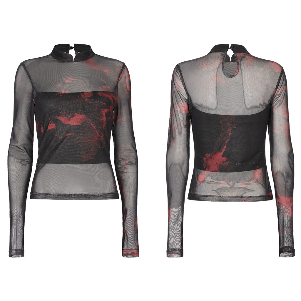 Printed Chinese style long sleeve T-shirt OPT-852DQF - Punk Rave Original Designer Clothing