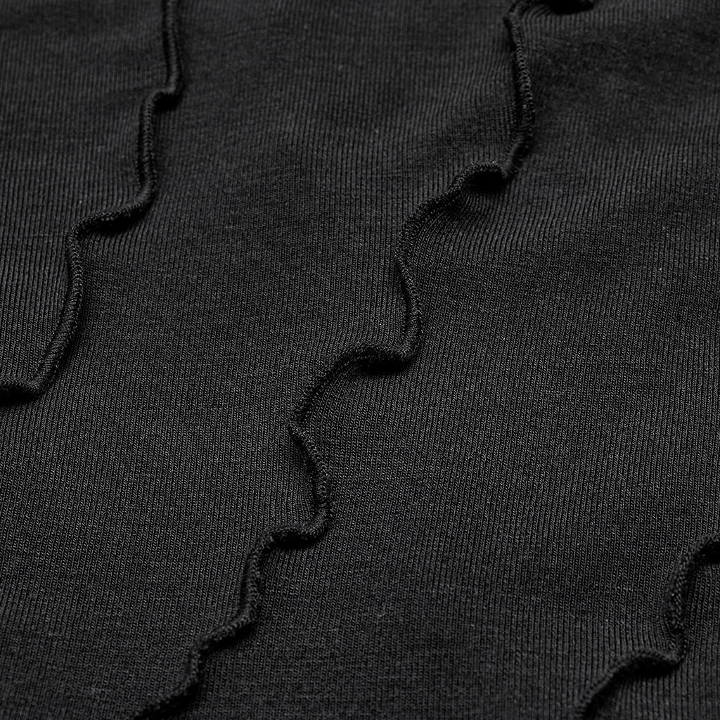 3D wave edge Lace splicing Long Sleeve T-shirt OPT-855DQF - Punk Rave Original Designer Clothing