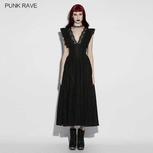 Goth Romantic V-neck Flying Sleeve Dress OQ-970