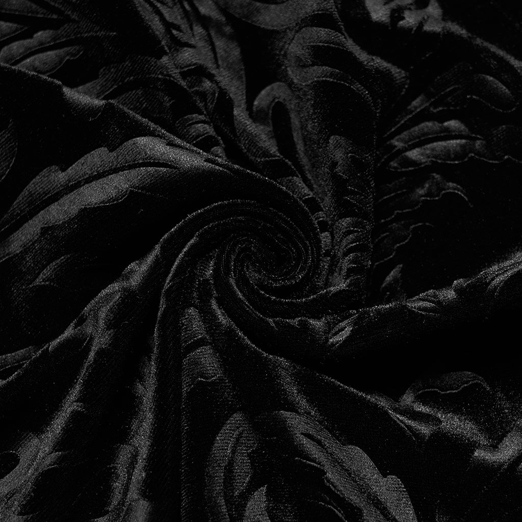 Chinese style dark pattern printed velvet flared pants OPK-476