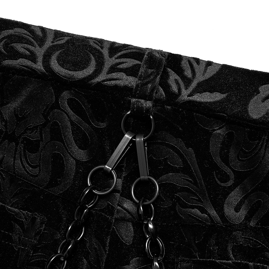 Chinese style dark pattern printed velvet flared pants OPK-476
