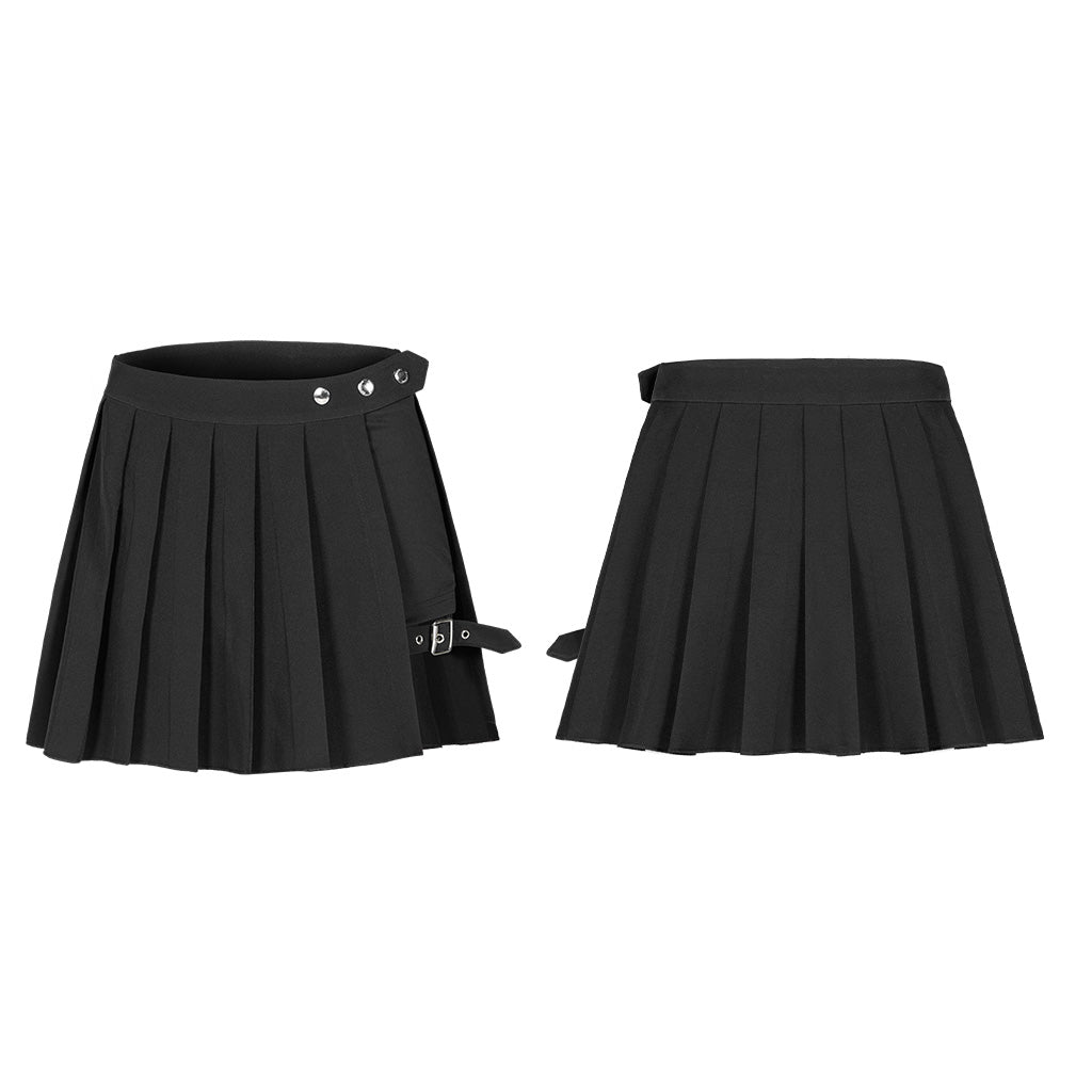 Fake two Plaid tied rope pleated half skirts OPQ-467