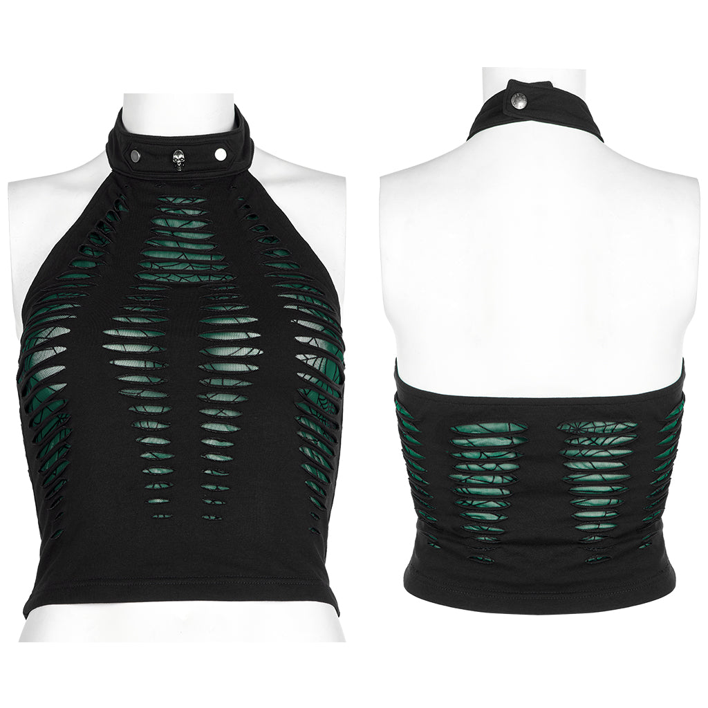 Daily hollowed out spider print vest WT-712BXF