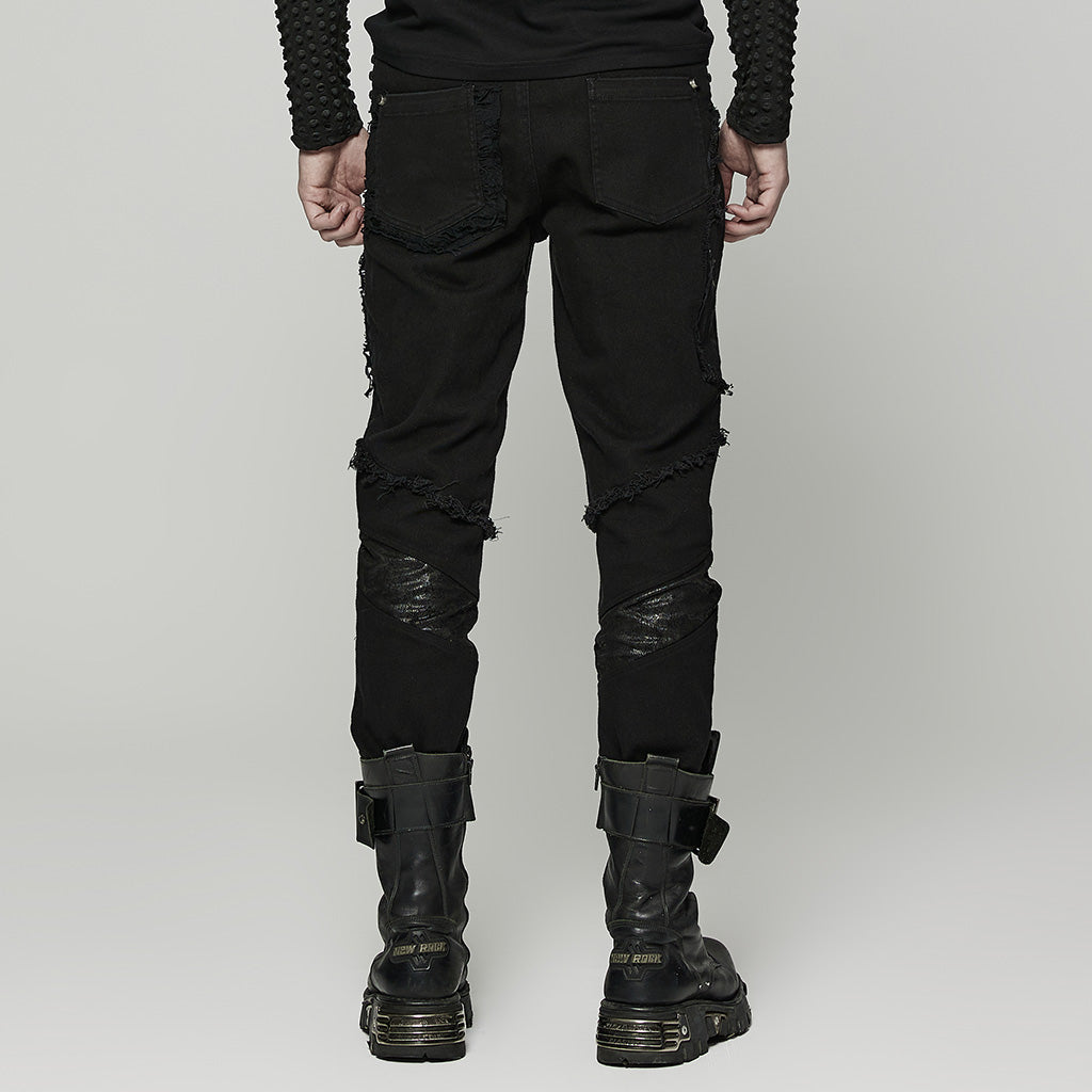 Punk Broken Hole Net Trousers WK-369U - Punk Rave Original Designer Clothing