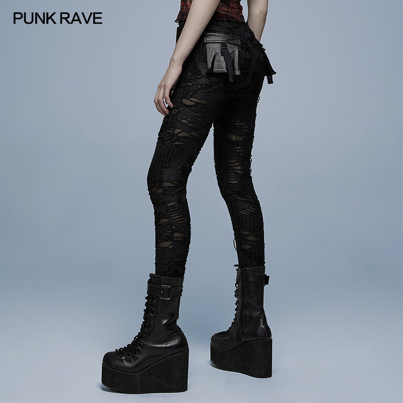 WK-492DQF Daily Gothic Ragged Leggings