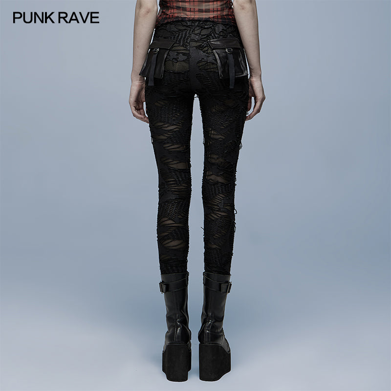 WK-492DQF Daily Gothic Ragged Leggings
