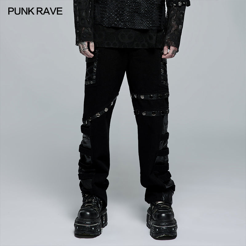 WK-496DQM Punk Stylish Straight  Trousers