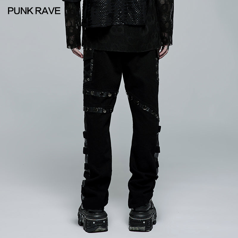 WK-496DQM Punk Stylish Straight  Trousers