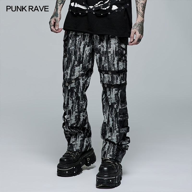 WK-496DQM Punk Stylish Straight  Trousers