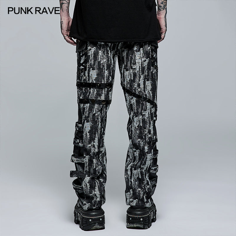 WK-496DQM Punk Stylish Straight  Trousers