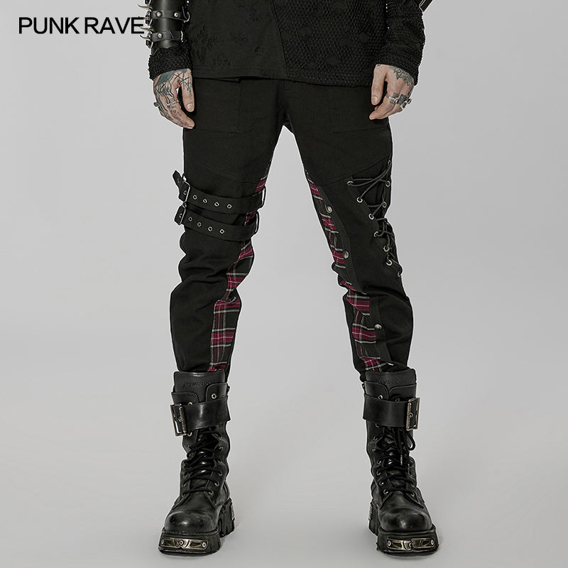 WK-518XCM Handsome Punk spliced pants