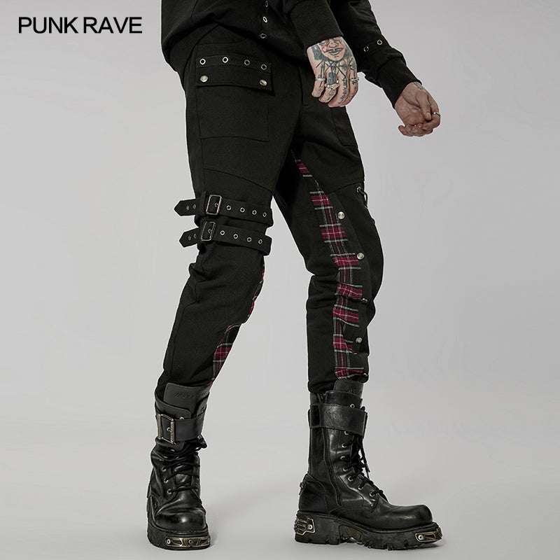 WK-518XCM Handsome Punk spliced pants