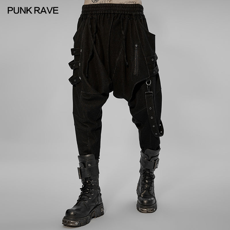 WK-520XCM Post-apocalyptic style loose crotch pants