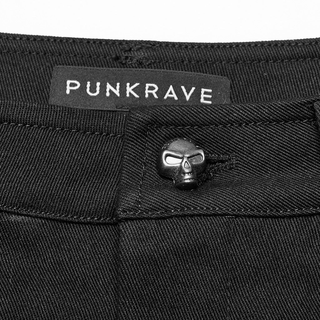 Punk faux wool detachable knee loops Pants WK-526XCF