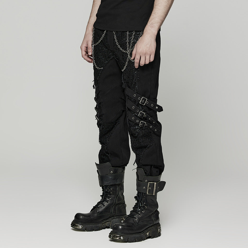 Punk splicing Men pants WK-548DQM - Punk Rave Original Designer Clothing