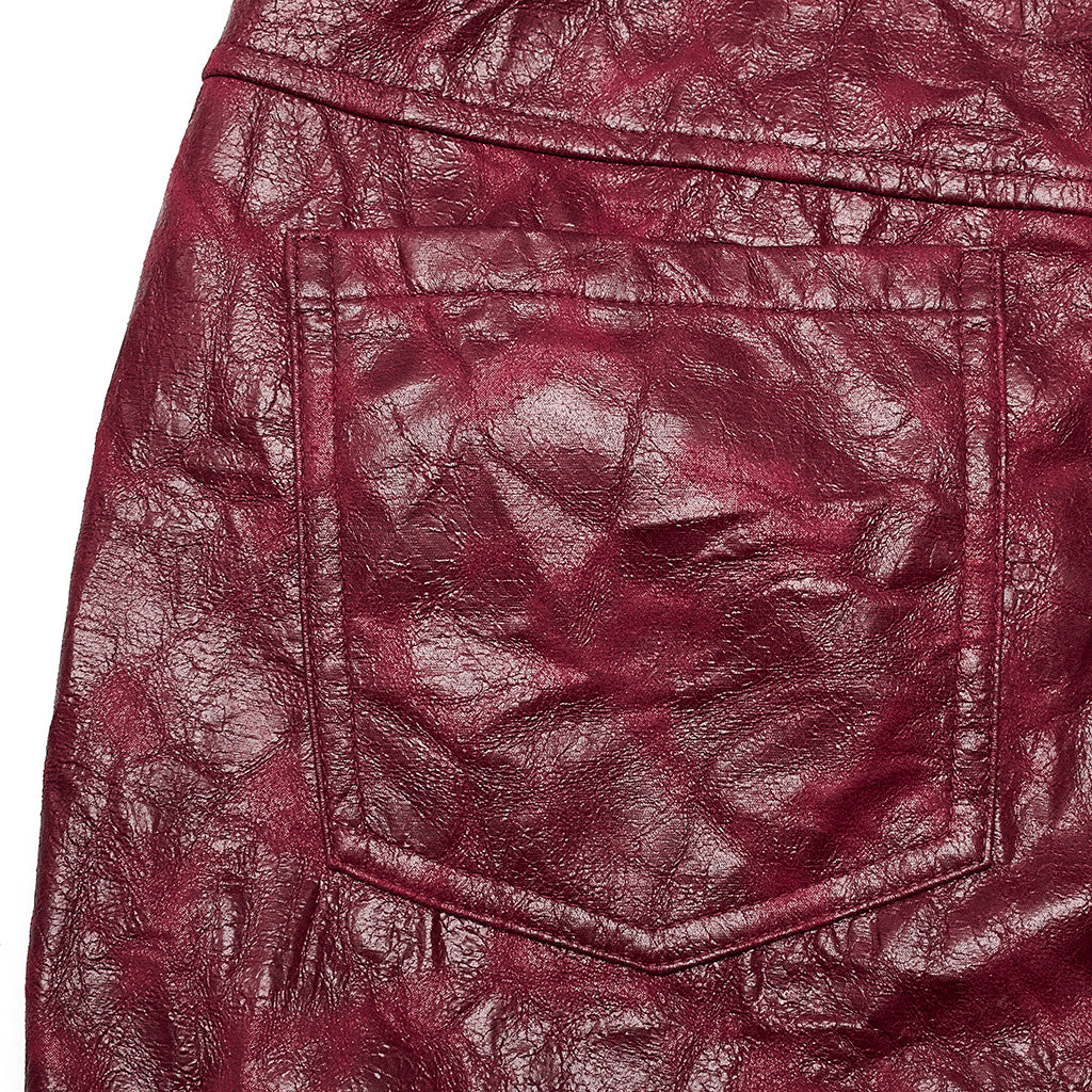 Punk pleated textured leather pants WK-585PCM