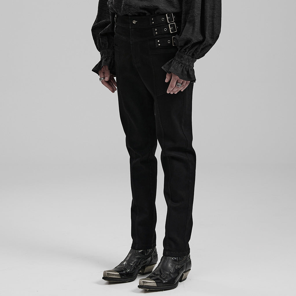 Punk elastic slim fitting Men's Jeans WK-588NCM - Punk Rave Original Designer Clothing