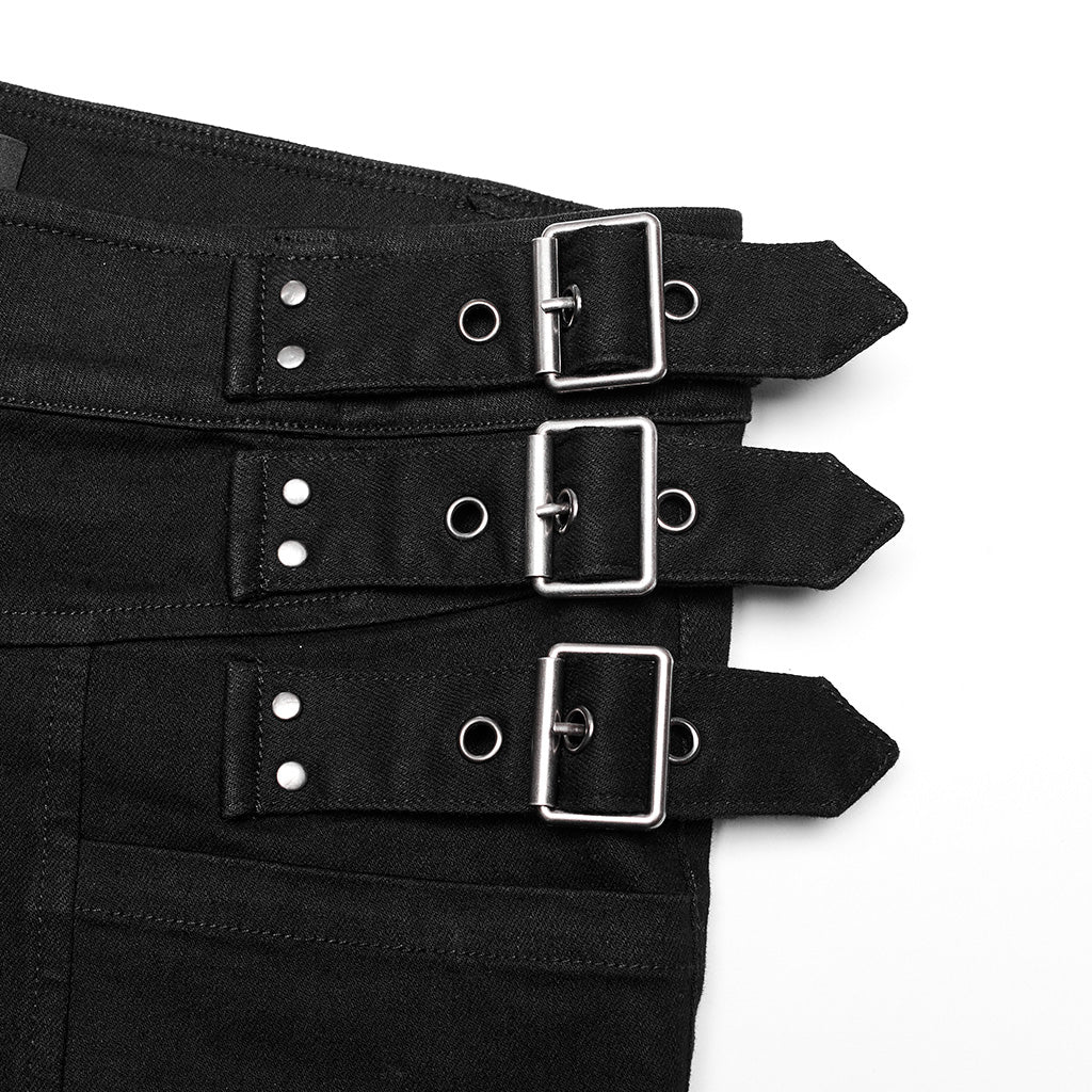 Punk elastic slim fitting Men's Jeans WK-588NCM