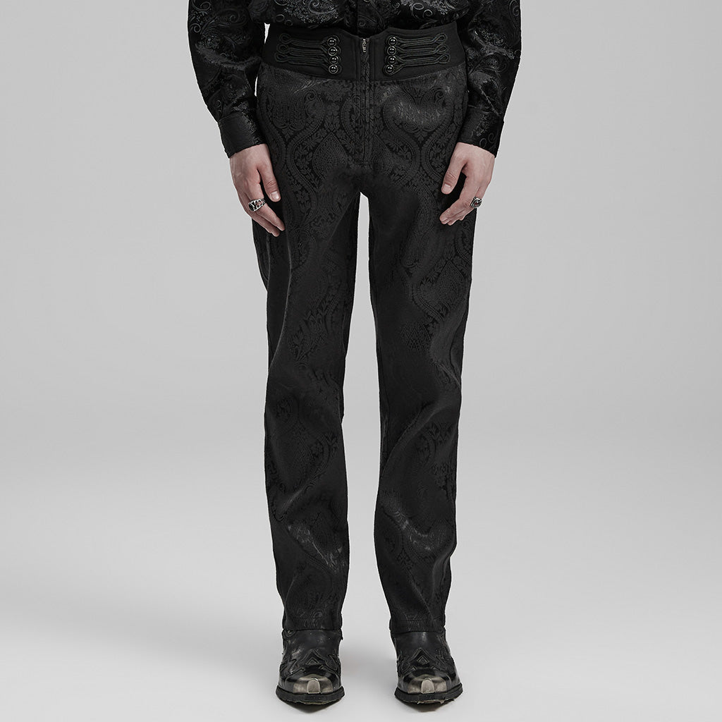 Goth jacquard men pants WK-589XCM - Punk Rave Original Designer Clothing