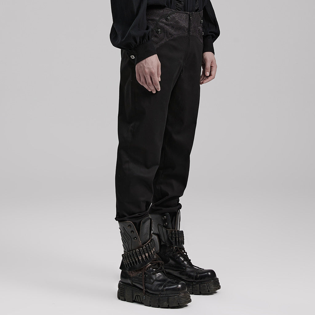 Goth Micro-elastic jacquard  trousers WK-601XCM