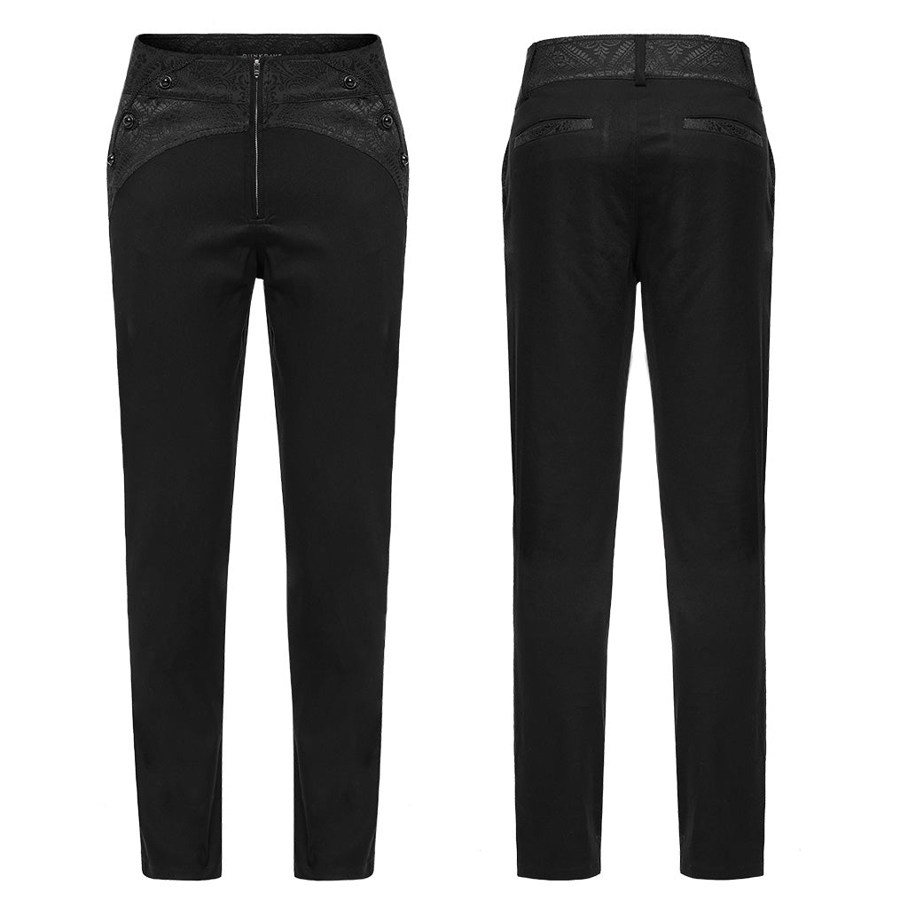 Goth Micro-elastic jacquard  trousers WK-601XCM