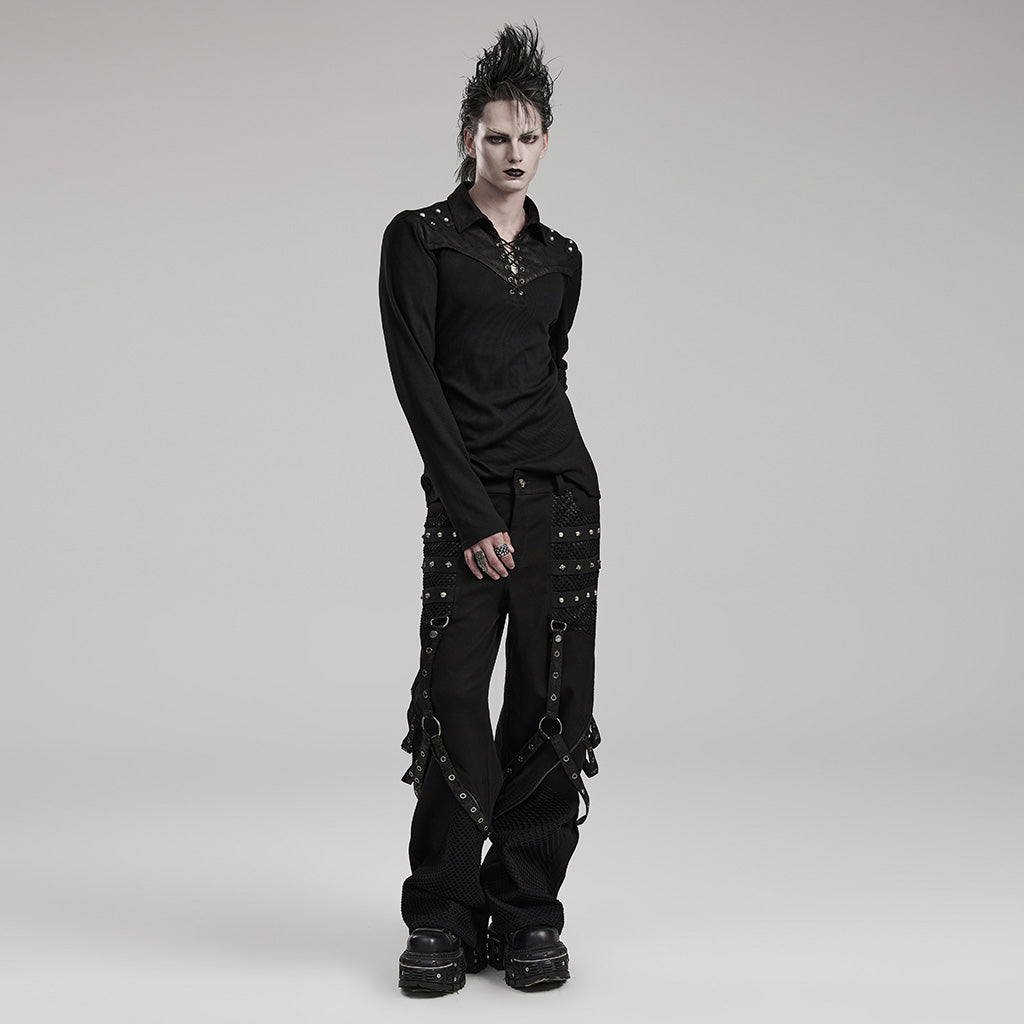 Punk wide leg trousers WK-602XCM - Punk Rave Original Designer Clothing