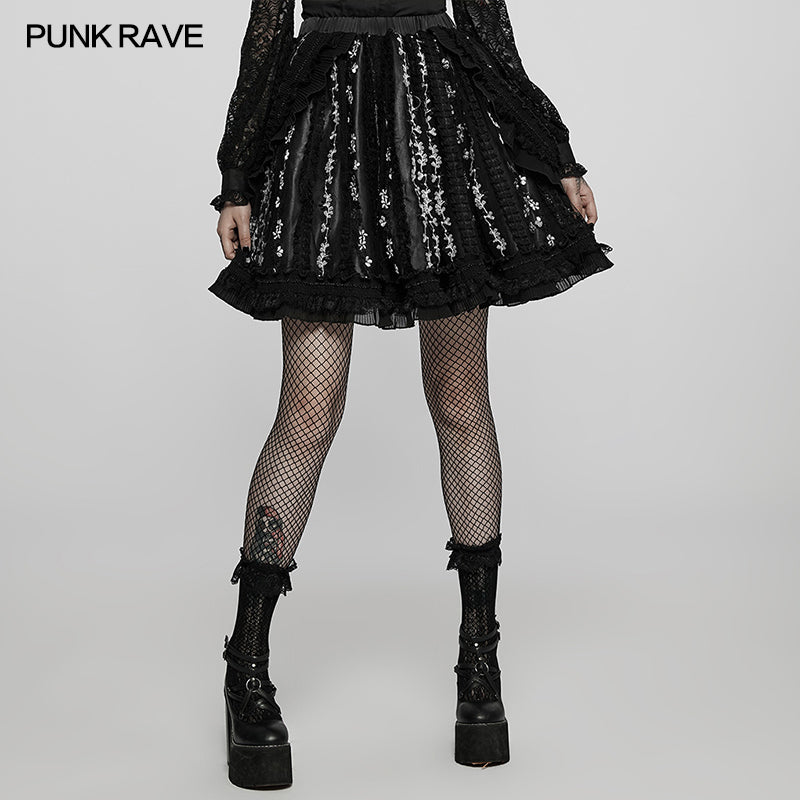WLQ-100BQF Lolita lovely embroidered skirt